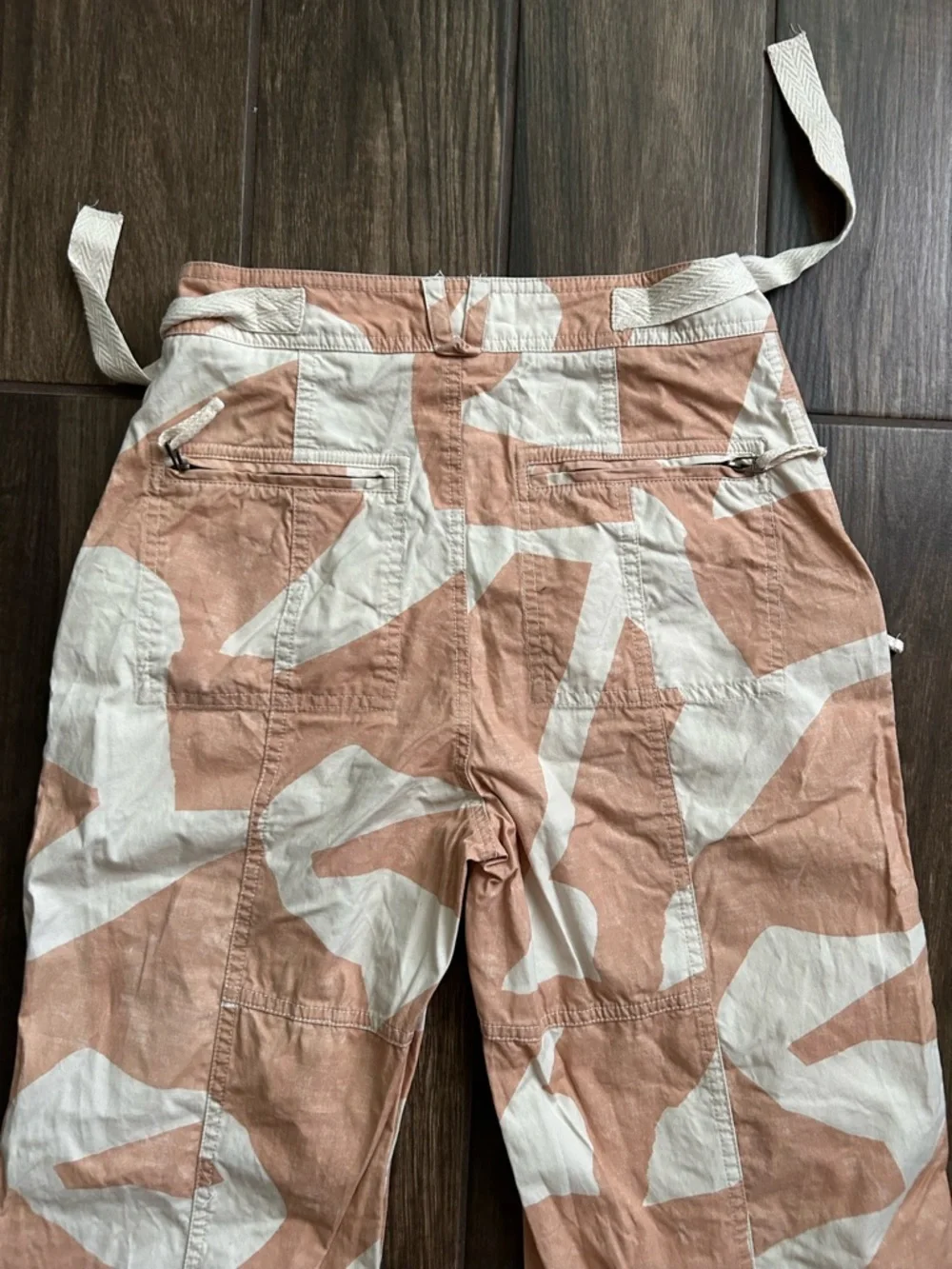 Anthropologie Utility Barrel Cotton Pants in Tan Sz 4